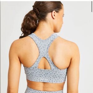 Abyl grey cheetah print seamless sports bra